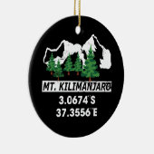 Berg Kilimanjaro mit GPS-Koordinaten Keramik Ornament (Rechts)