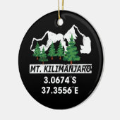 Berg Kilimanjaro mit GPS-Koordinaten Keramik Ornament (Links)