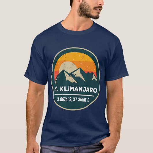 Berg Kilimanjaro mit GPS-Koordinaten T-Shirt (Vorderseite)
