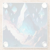 Berg Kristallkuste Landschaft Glass Coste Glasuntersetzer (Rückseite)