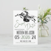 Berg Liebe Sage Green Save The Date (Stehend Vorderseite)