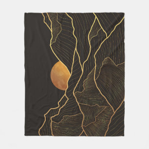 Berg Luxus: Goldene Linie Elegante Fleecedecke