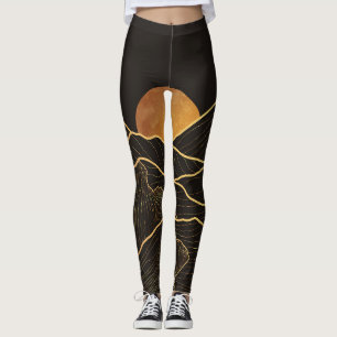 Berg Luxus: Goldene Linie Elegante Leggings