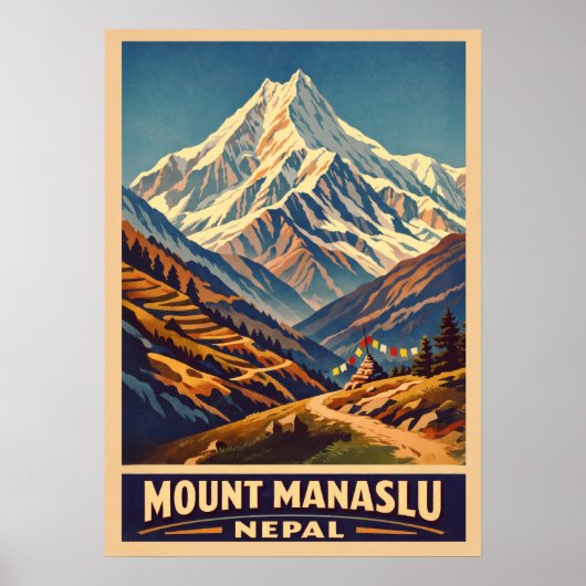 Berg Manaslu Nepal V01 Poster (Vorne)