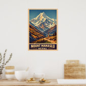 Berg Manaslu Nepal V01 Poster (Küche)