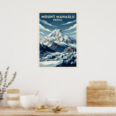 Berg Manaslu Nepal V02 Poster (Küche)