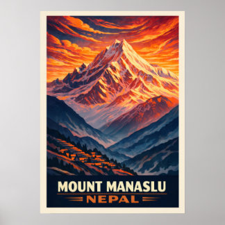 Berg Manaslu Nepal V03 Poster