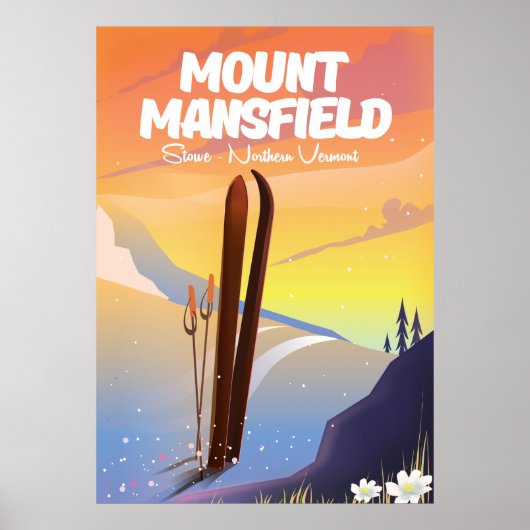 Berg Mansfield, Stowe Nord Vermont Ski Poster (Vorne)