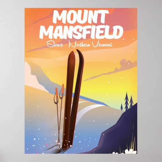 Berg Mansfield, Stowe Nord Vermont Ski Poster (Vorne)