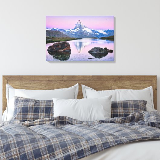 Berg Matterhorn in Zermatt, Schweiz Leinwanddruck (Insitu (Schlafzimmer))