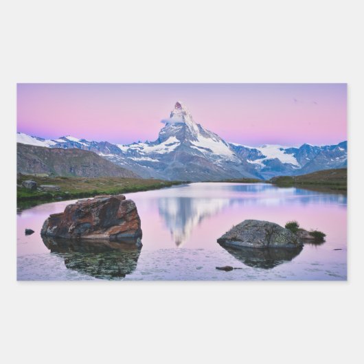 Berg Matterhorn in Zermatt, Schweiz Rechteckiger Aufkleber (Vorderseite)