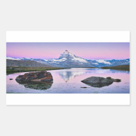 Berg Matterhorn in Zermatt, Schweiz Rechteckiger Aufkleber