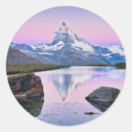 Berg Matterhorn in Zermatt, Schweiz Runder Aufkleber