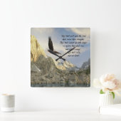 Berg mit Flügeln wie Adler Isaiah 40 Quadratische Wanduhr (Zuhause)