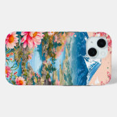 Berg mit See und Blume Case-Mate iPhone Hülle (Rückseite (Horizontal))