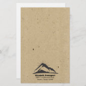 Berg mit Sonnenstrahlen auf IMITATEN Kraft Papier (Vorne/Hinten)