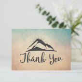 Berg mit Sonnenstrahlen Danke (Stehend Vorderseite)