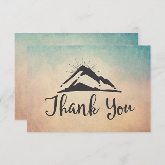 Berg mit Sonnenstrahlen Danke (Vorne/Hinten)