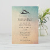 Berg mit Sonnenstrahlen Lässig Hochzeitsempfang Einladung (Stehend Vorderseite)