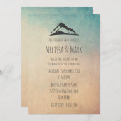 Berg mit Sonnenstrahlen Lässig Hochzeitsempfang Einladung (Vorne/Hinten)