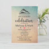 Berg mit Sunrochen Engagement Party einladen Einladung (Stehend Vorderseite)