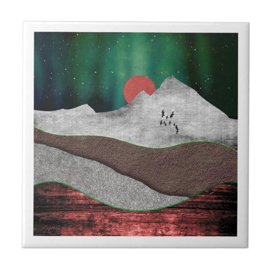 Berg-Nordlichter Fliese (Vorderseite)