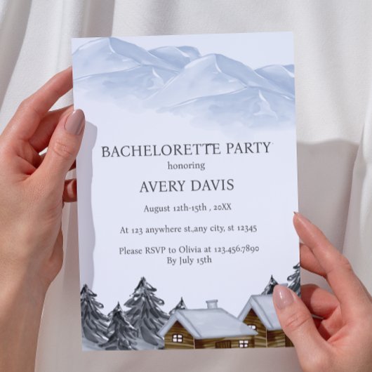Berg oder Hütte oder Campingplatz Bachelorette Woc Einladung