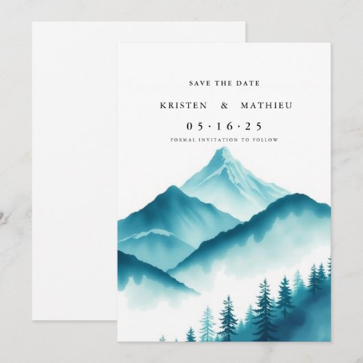Berg ohne Foto Save The Date (Vorne/Hinten)