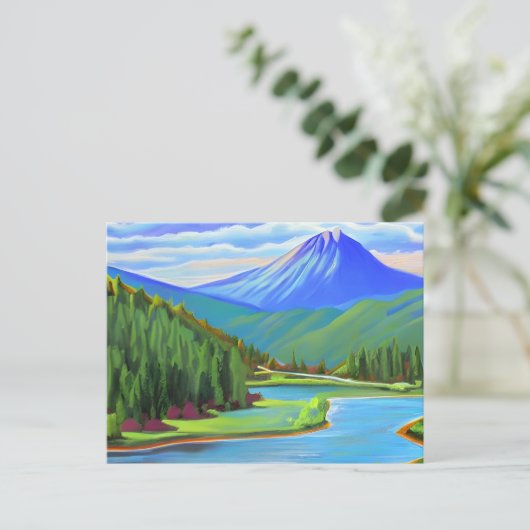 Berg Oregon Postkarte (Stehend Vorderseite)