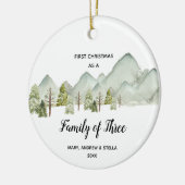 Berg Pine Trees Weihnachten als Familie von drei Keramik Ornament (Links)