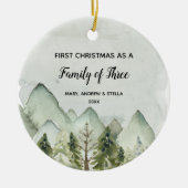 Berg Pine Trees Weihnachten als Familie von drei Keramik Ornament (Vorne)