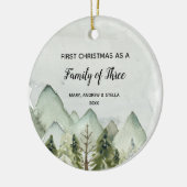 Berg Pine Trees Weihnachten als Familie von drei Keramik Ornament (Links)