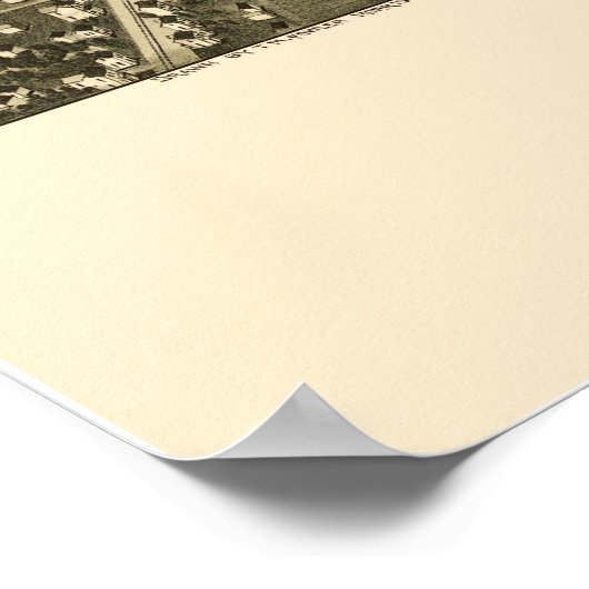 Berg Pleasant, PA Panorama Karte - 1900 Poster (Ecke)