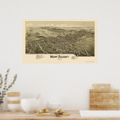 Berg Pleasant, PA Panorama Karte - 1900 Poster (Küche)