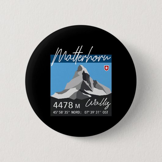 Berg Problemhorn Schweiz Wanderung Bergsteigen Wan Button (Vorderseite)