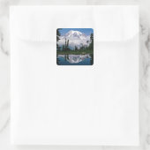 Berg Rainier in einer Bergbahn Quadratischer Aufkleber (Tasche)