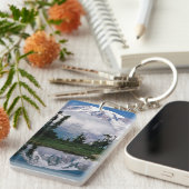 Berg Rainier in einer Bergbahn Schlüsselanhänger (Vorderseite rechts)
