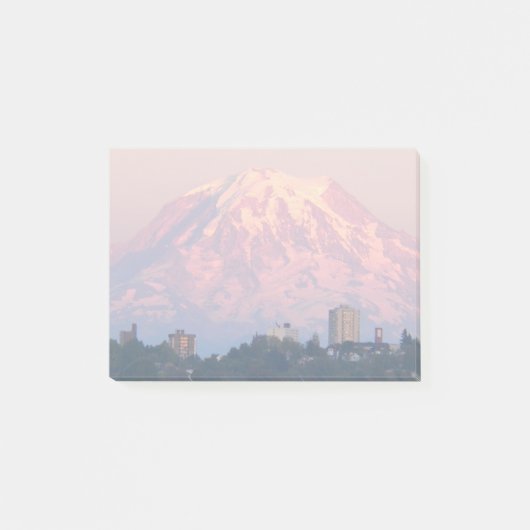 Berg Rainier Pink Alpenglow Landschaft Post-it Klebezettel (Vorderseite)