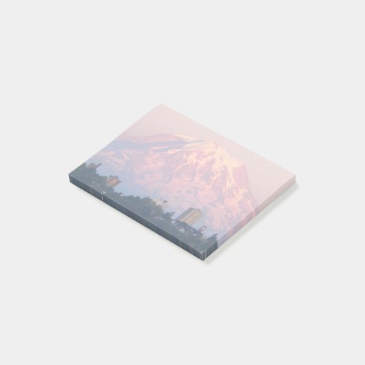Berg Rainier Pink Alpenglow Landschaft Post-it Klebezettel (angewinkelt)