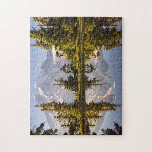 Berg Rainier reflektiert in einer Torte bei Plumme Puzzle (Vertikal)