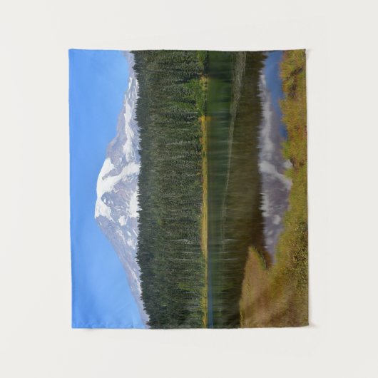 Berg Rainier und Reflection Foto Wandteppich (Vorderseite)