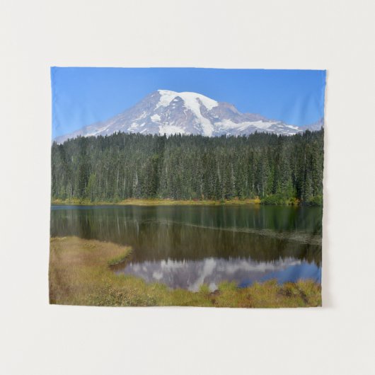 Berg Rainier und Reflection Foto Wandteppich (Vorderseite (Horizontal))