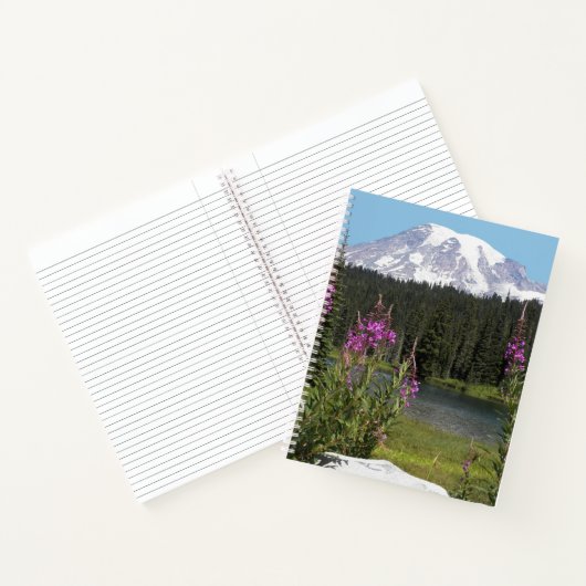 Berg Rainier und Wildblumen Landschaft Notizblock (Innenseite)