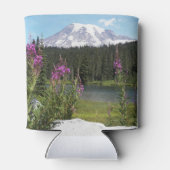 Berg Rainier und Wildblumen Landschaftliche Landsc Dosenkühler (Rückseite)