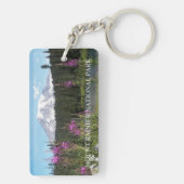 Berg Rainier und Wildblumen Landschaftliche Landsc Schlüsselanhänger (Rückseite)