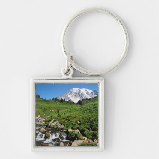 Berg Rainier, Wasserfall, schneebedeckt Schlüsselanhänger (Vorne)