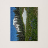 Berg Rainier, Wildblumen und Schnee Puzzle (Vertikal)