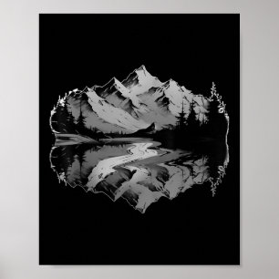 Berg Reflexionswald Bäume Natur Wandern Cam Poster