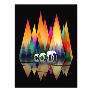 BERG REGENBOGEN ELEFANT FOTODRUCK