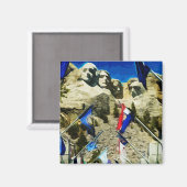 Berg Rushmore aus der Halle der Staaten Abstrakt Magnet (Vorderseite/Rückseite)